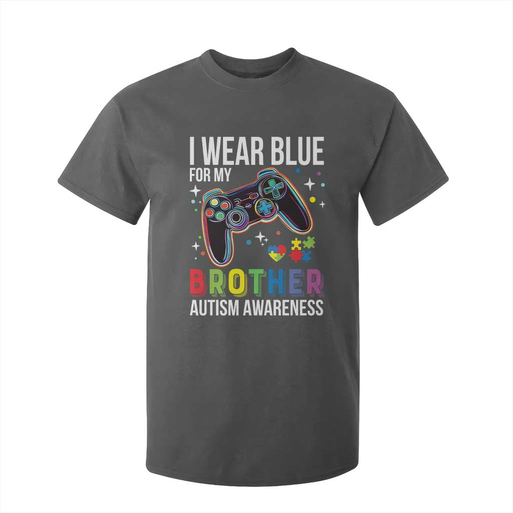 Autism Autistic Gamer Warrior T Shirt For Kid I Wear Blue for My Brother Video Game Family Support