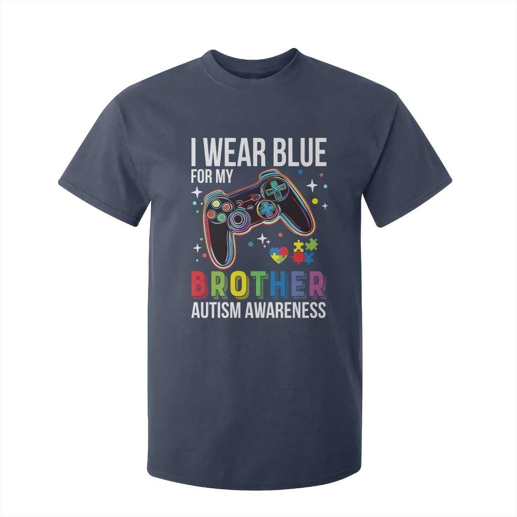 Autism Autistic Gamer Warrior T Shirt For Kid I Wear Blue for My Brother Video Game Family Support