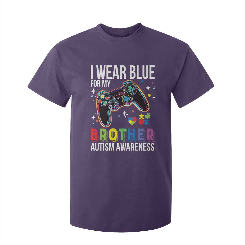Autism Autistic Gamer Warrior T Shirt For Kid I Wear Blue for My Brother Video Game Family Support