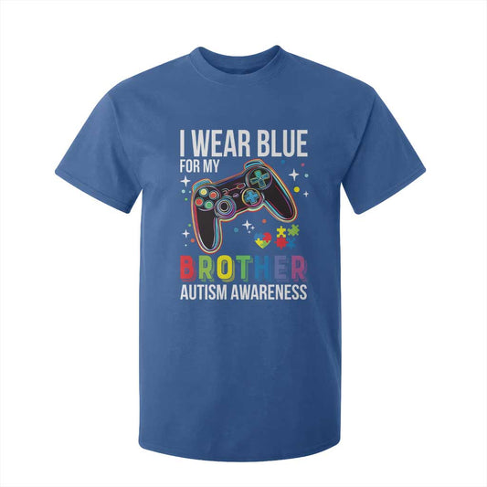 Autism Autistic Gamer Warrior T Shirt For Kid I Wear Blue for My Brother Video Game Family Support