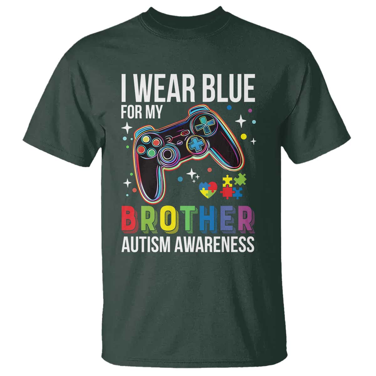 Autism Autistic Gamer Warrior T Shirt I Wear Blue for My Brother Video Game Family Support
