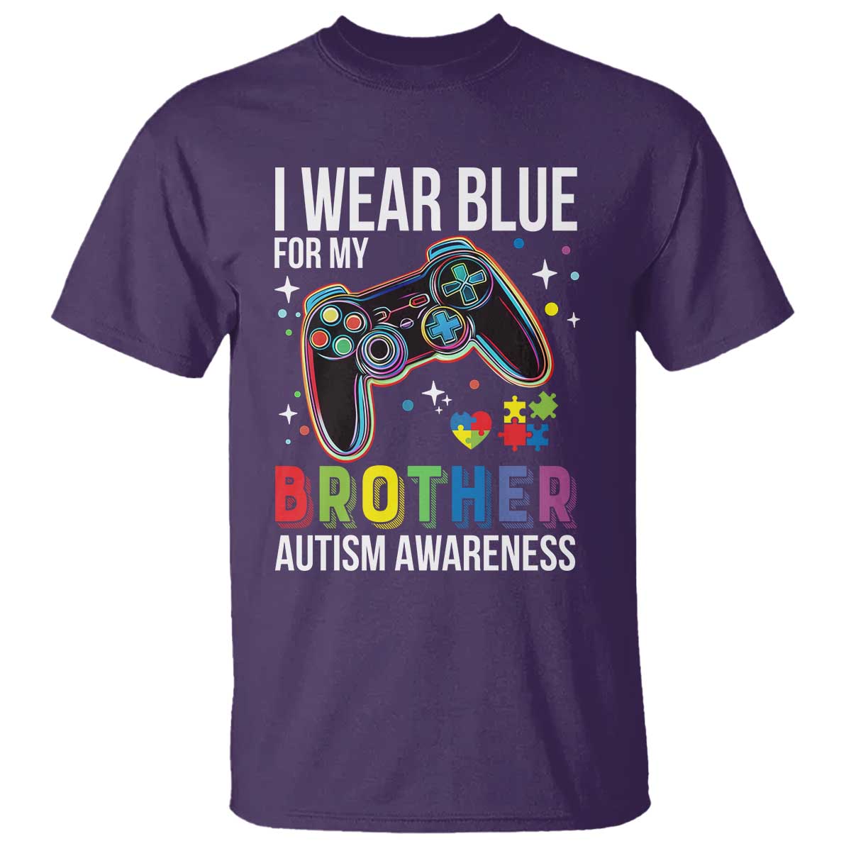 Autism Autistic Gamer Warrior T Shirt I Wear Blue for My Brother Video Game Family Support