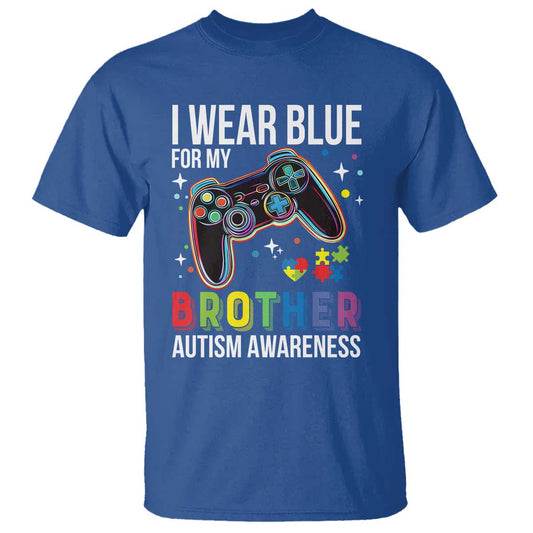 Autism Autistic Gamer Warrior T Shirt I Wear Blue for My Brother Video Game Family Support