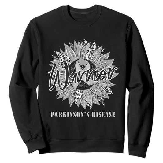 Parkinson's Warrior Sweatshirt Silver Ribbon Sunflower Support Support