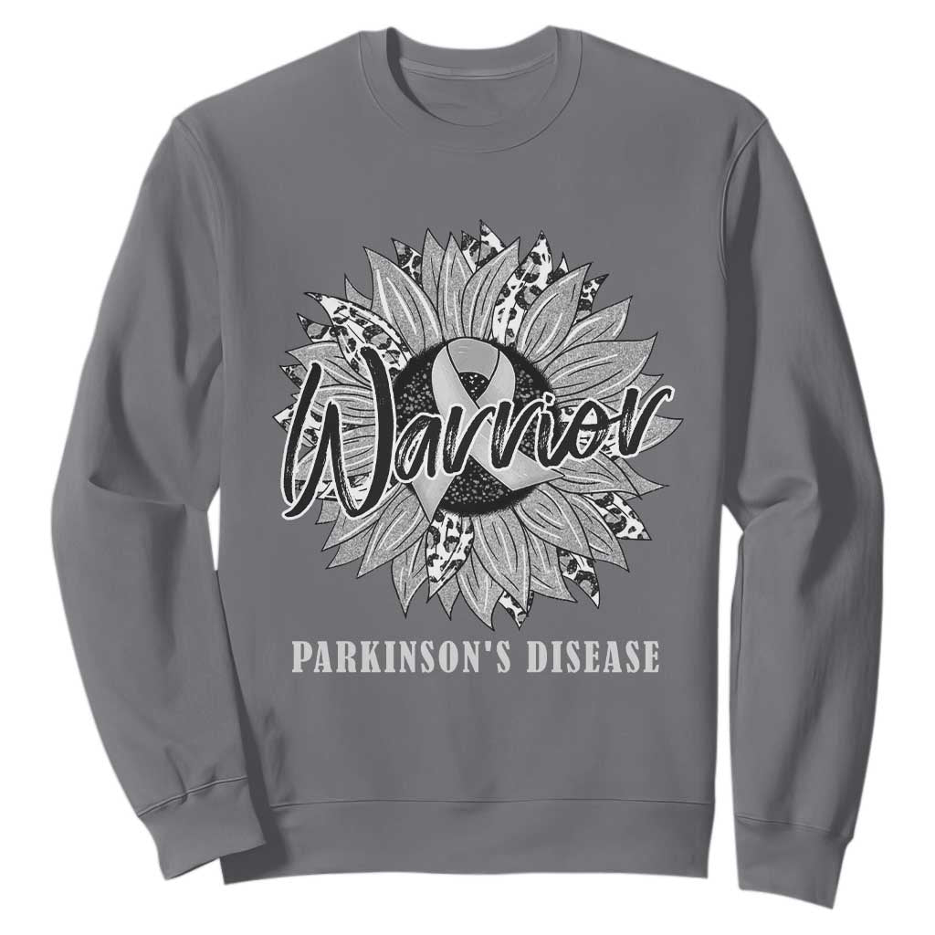Parkinson's Warrior Sweatshirt Silver Ribbon Sunflower Support Support