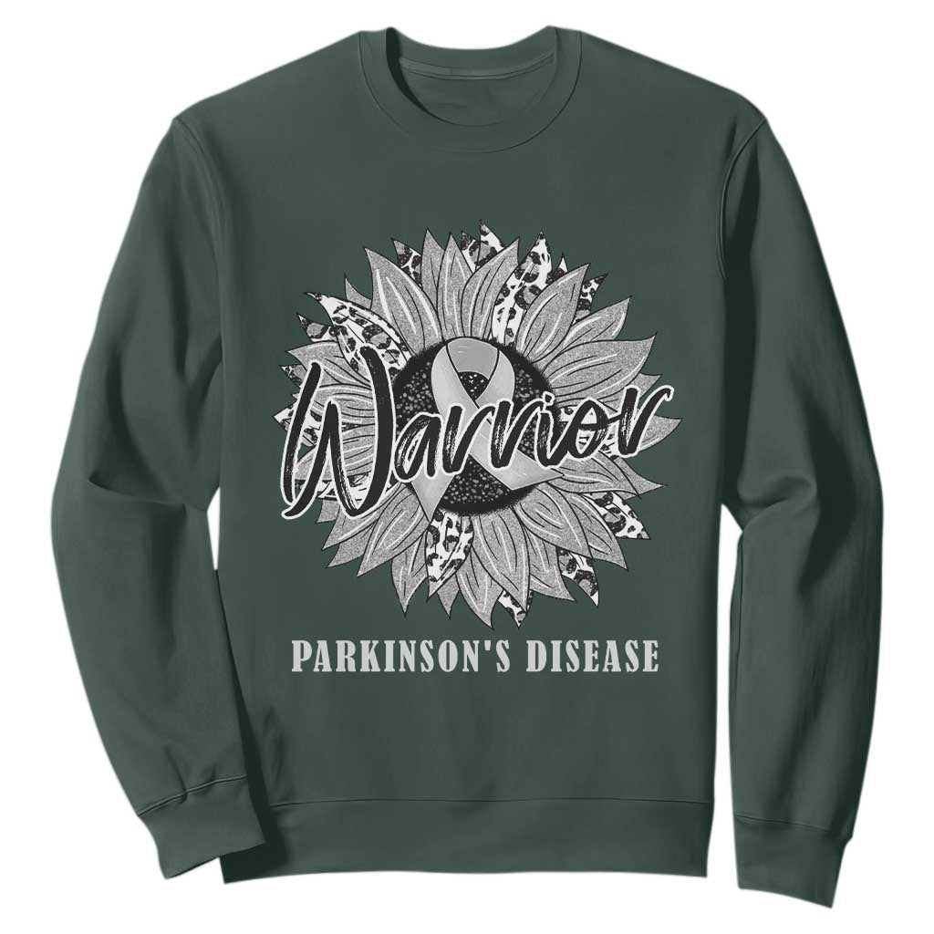 Parkinson's Warrior Sweatshirt Silver Ribbon Sunflower Support Support