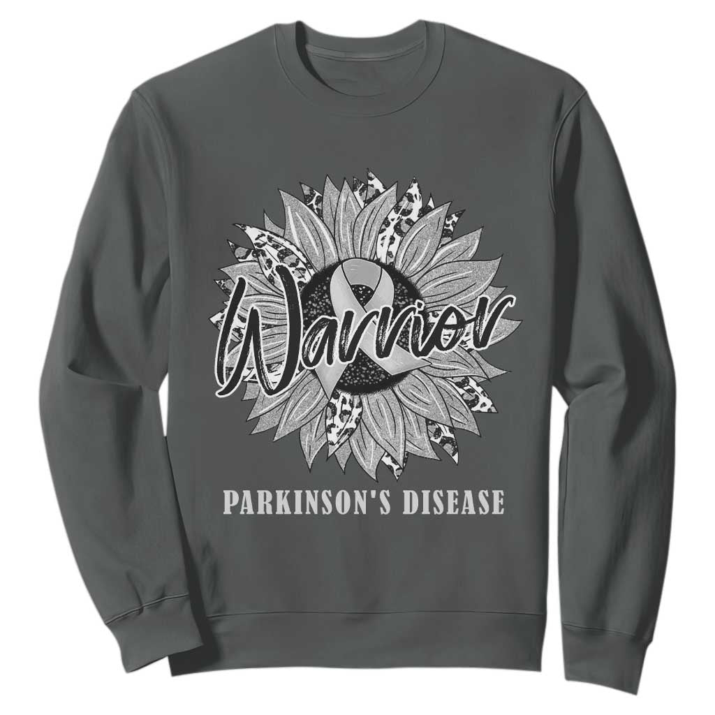 Parkinson's Warrior Sweatshirt Silver Ribbon Sunflower Support Support