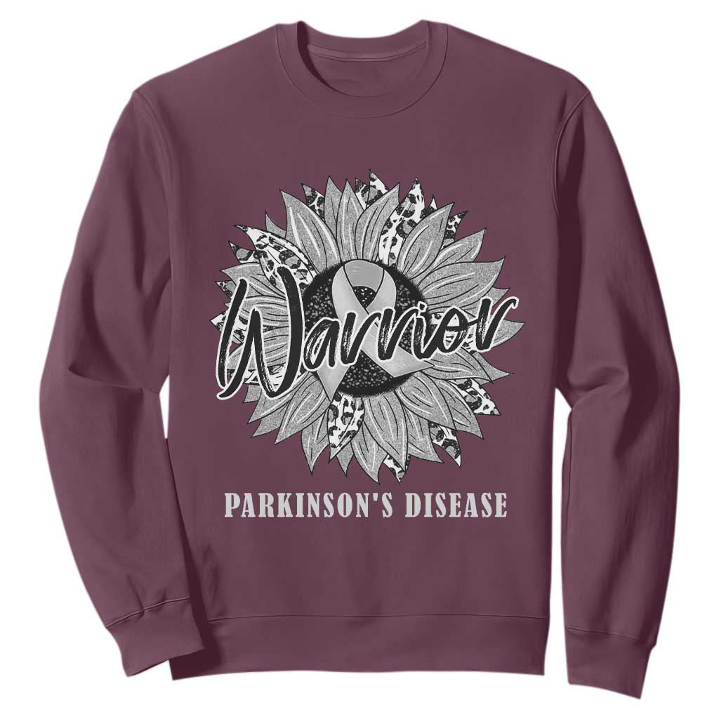 Parkinson's Warrior Sweatshirt Silver Ribbon Sunflower Support Support