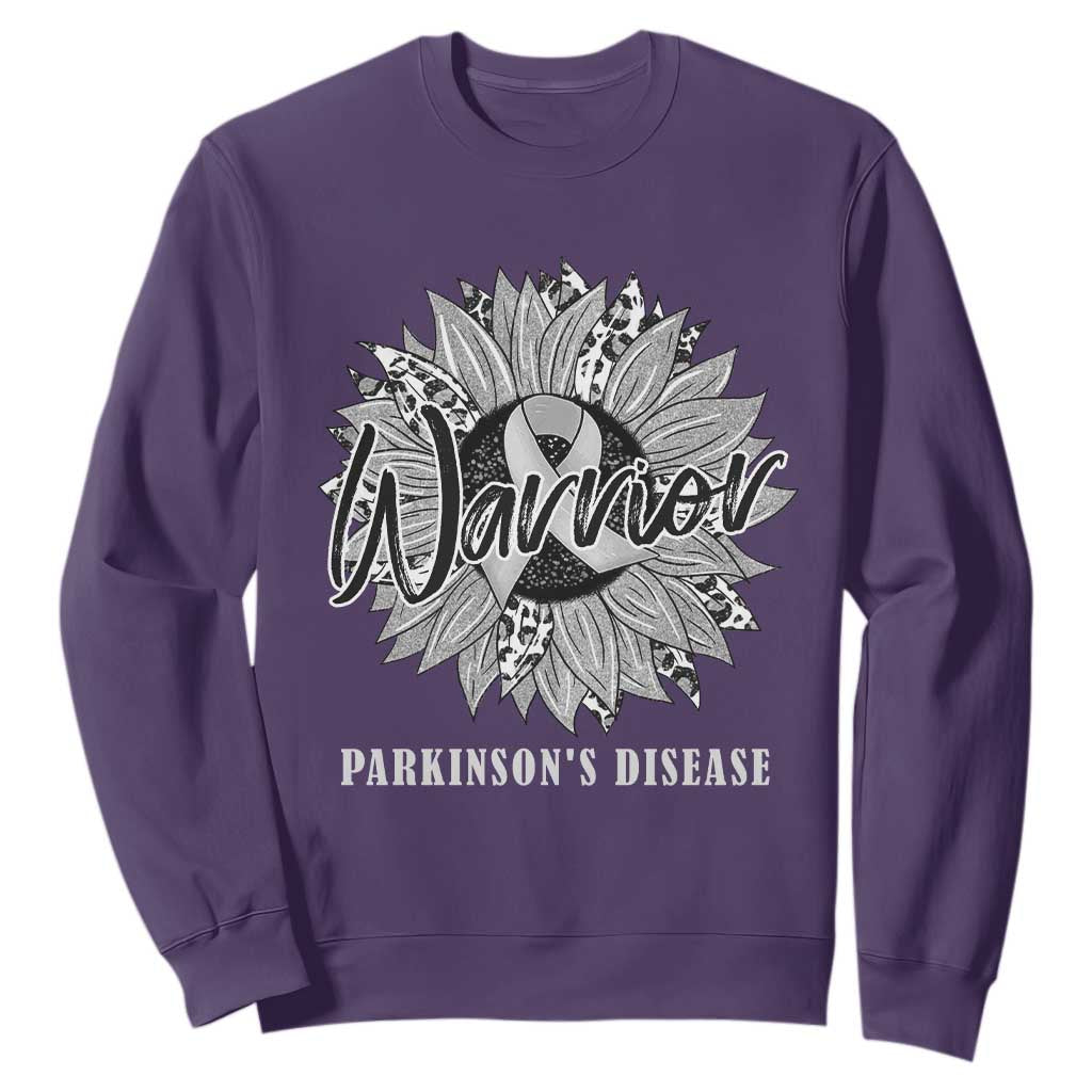 Parkinson's Warrior Sweatshirt Silver Ribbon Sunflower Support Support