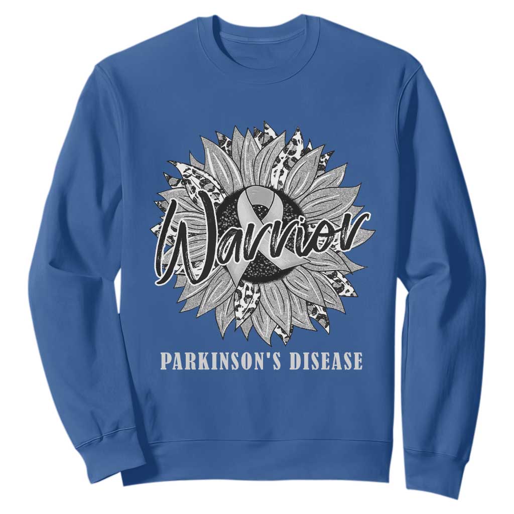 Parkinson's Warrior Sweatshirt Silver Ribbon Sunflower Support Support