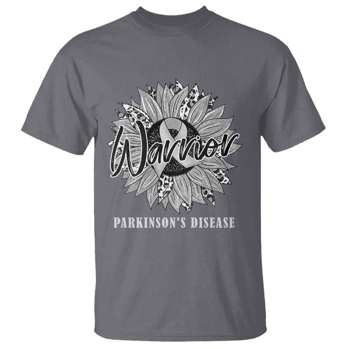 Parkinson's Warrior T Shirt Silver Ribbon Sunflower Support Support