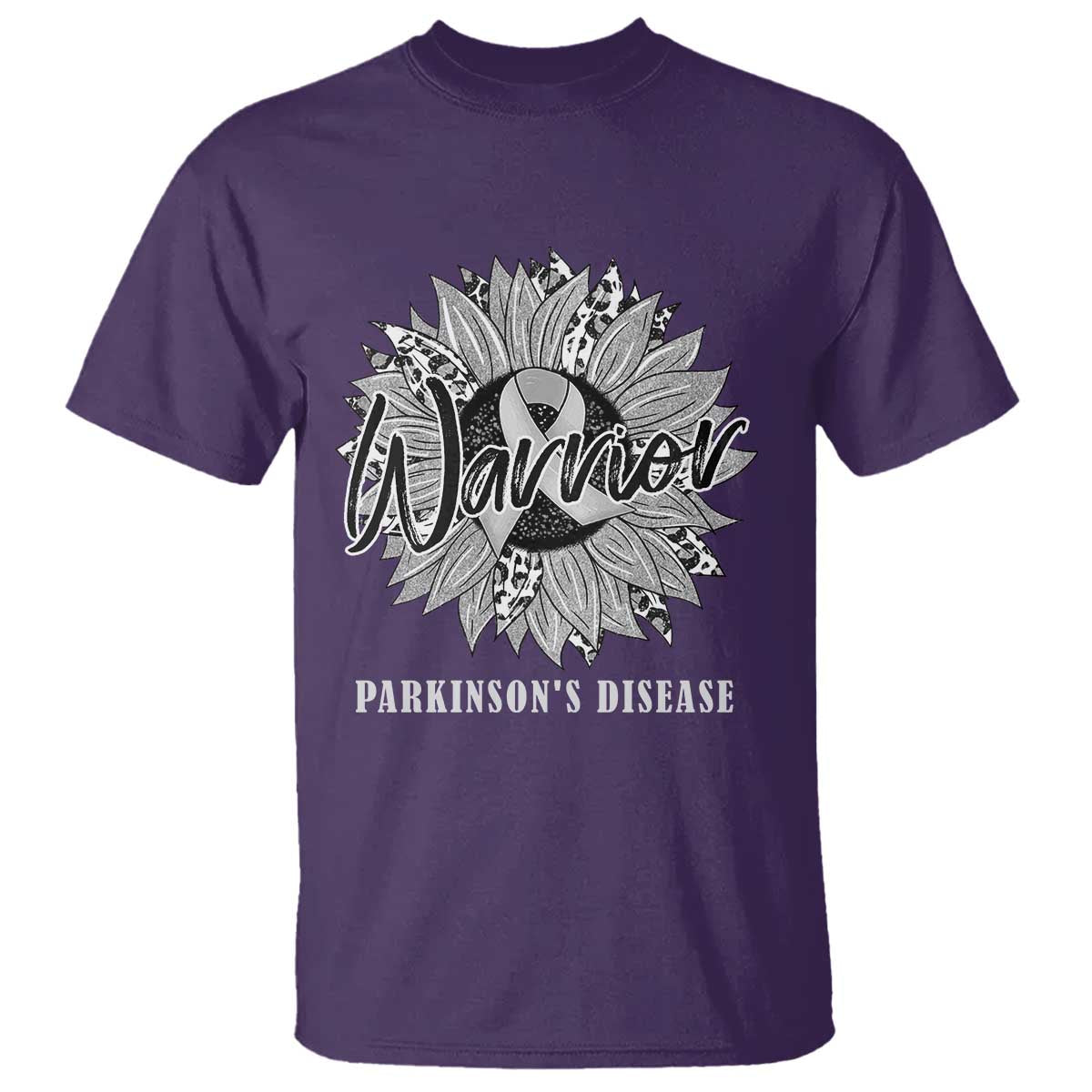 Parkinson's Warrior T Shirt Silver Ribbon Sunflower Support Support