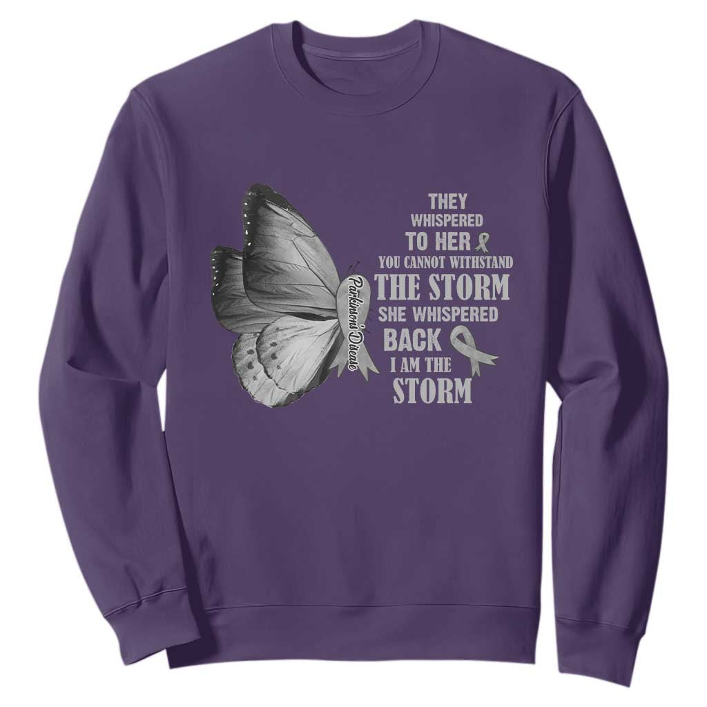 Parkinson's Support Squad Sweatshirt She Whispered Back I Am The Storm