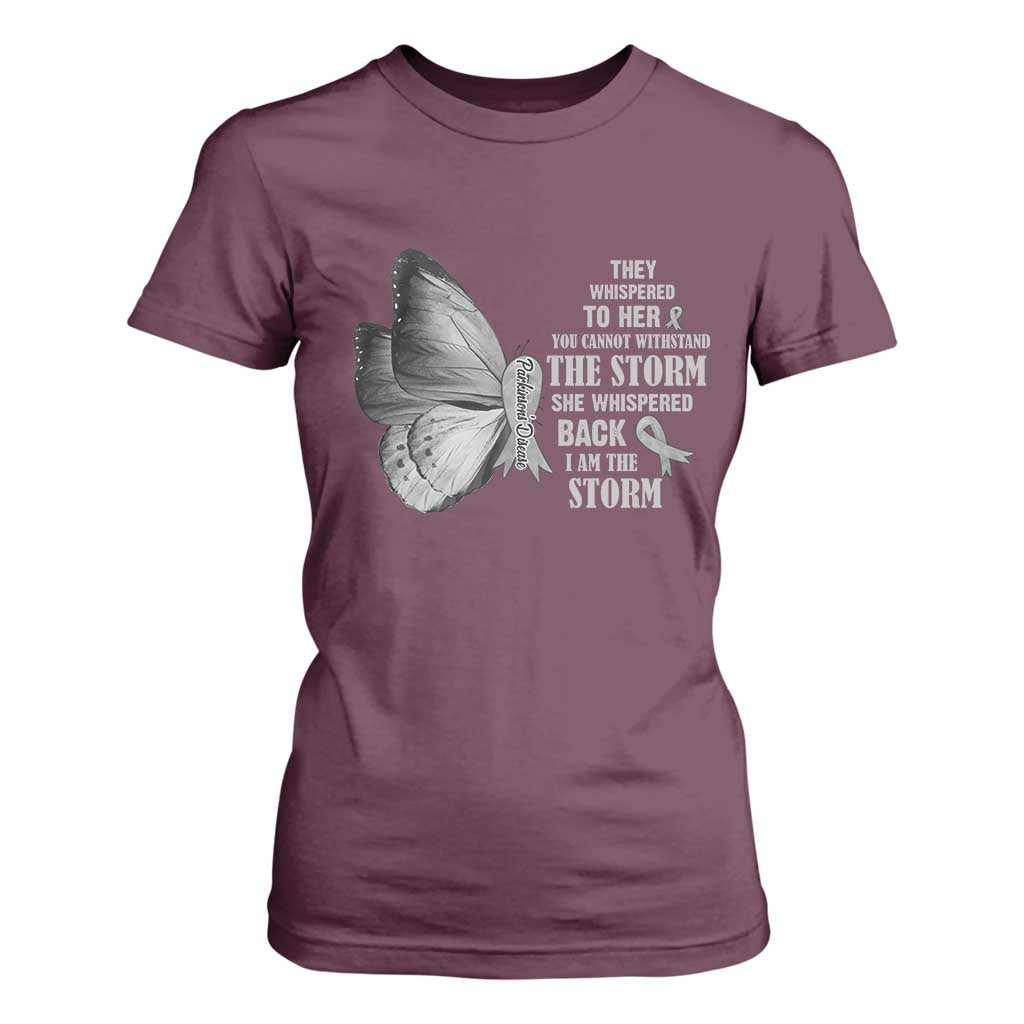 Parkinson's Support Squad T Shirt For Women She Whispered Back I Am The Storm