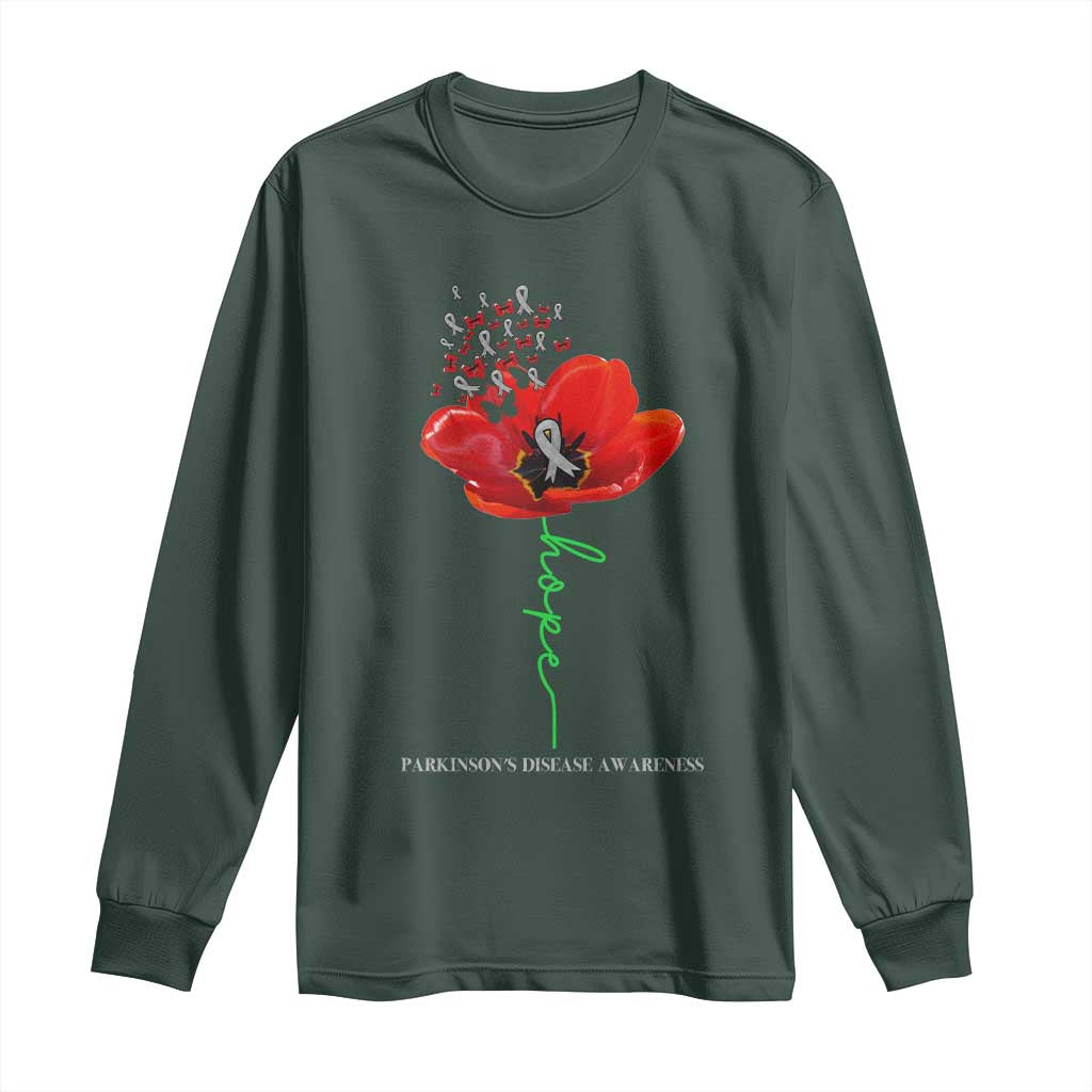 Parkinson's Support Long Sleeve Shirt Faith Hope Tulips Parkinsons Warrior