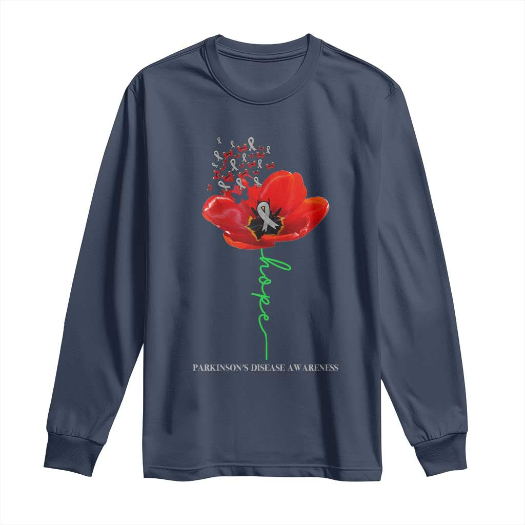 Parkinson's Support Long Sleeve Shirt Faith Hope Tulips Parkinsons Warrior