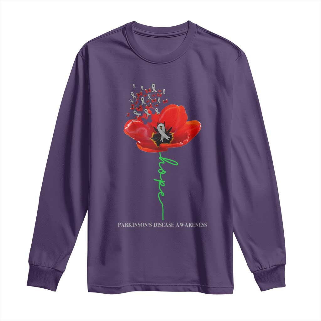 Parkinson's Support Long Sleeve Shirt Faith Hope Tulips Parkinsons Warrior