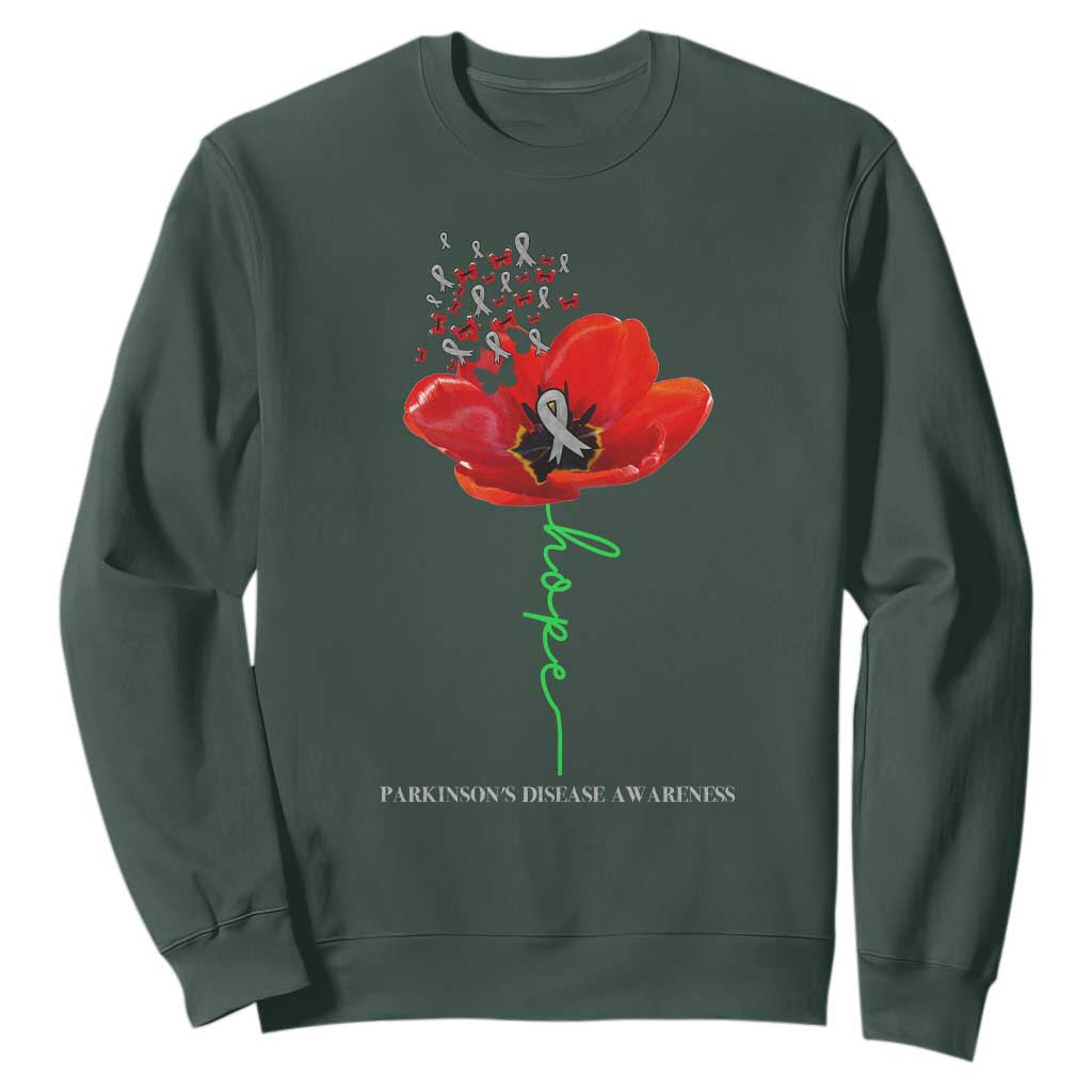 Parkinson's Support Sweatshirt Faith Hope Tulips Parkinsons Warrior