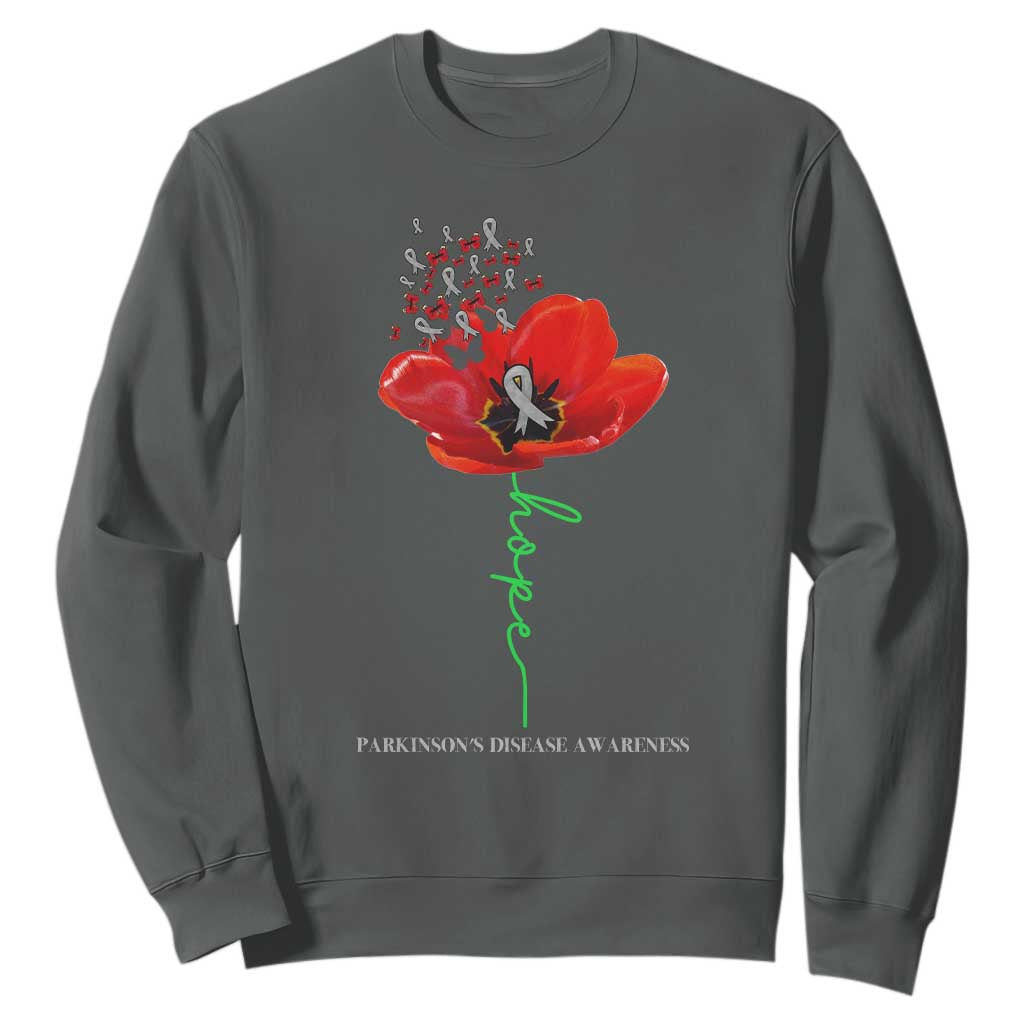 Parkinson's Support Sweatshirt Faith Hope Tulips Parkinsons Warrior