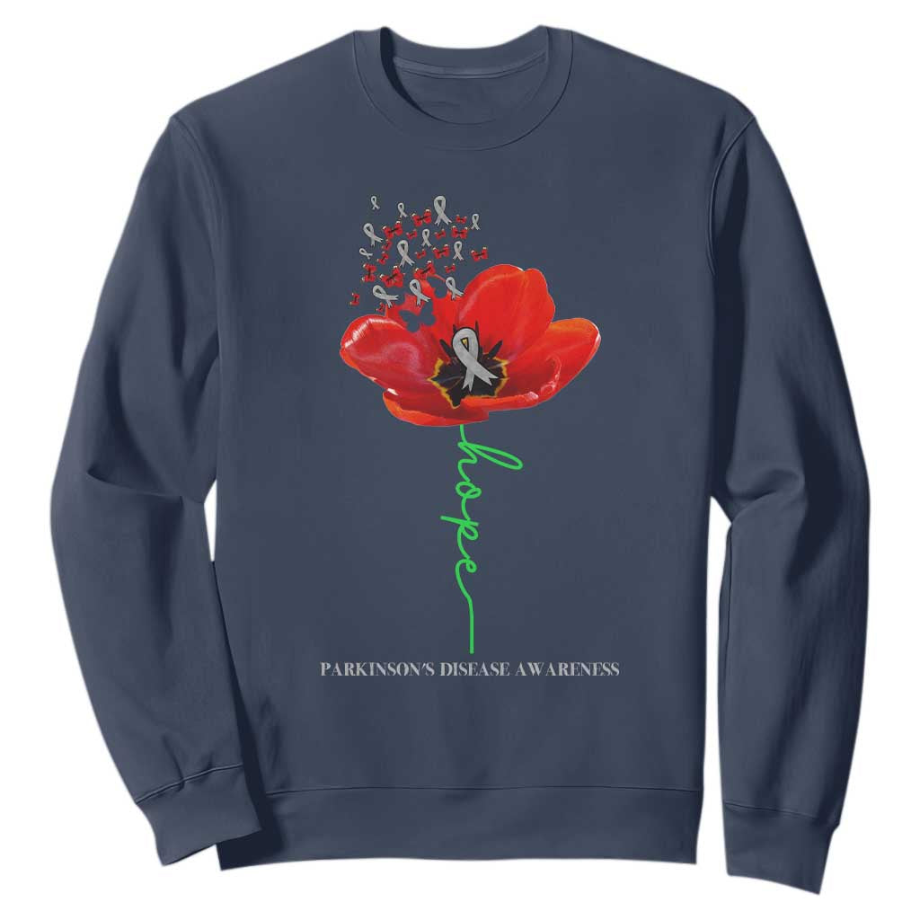 Parkinson's Support Sweatshirt Faith Hope Tulips Parkinsons Warrior