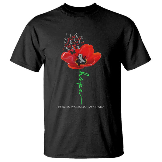 Parkinson's Support T Shirt Faith Hope Tulips Parkinsons Warrior