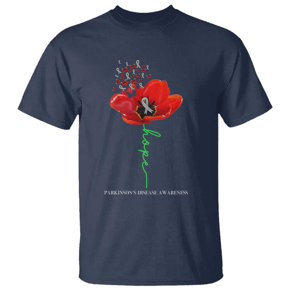 Parkinson's Support T Shirt Faith Hope Tulips Parkinsons Warrior