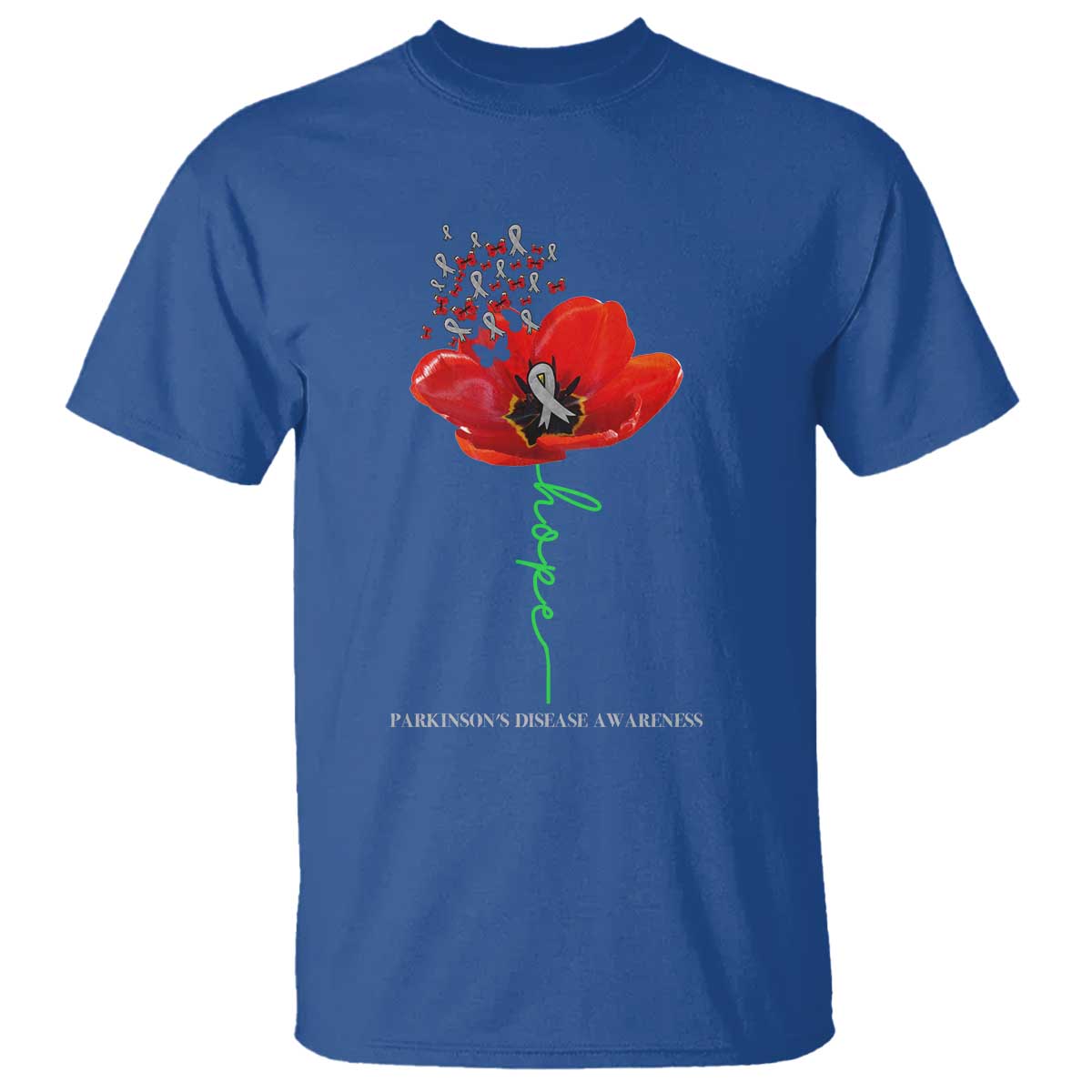 Parkinson's Support T Shirt Faith Hope Tulips Parkinsons Warrior