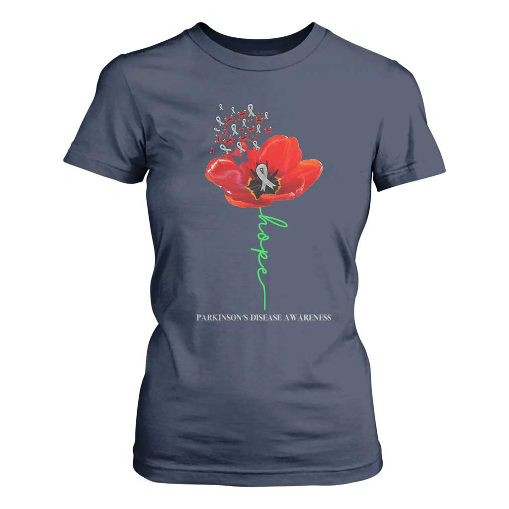 Parkinson's Support T Shirt For Women Faith Hope Tulips Parkinsons Warrior
