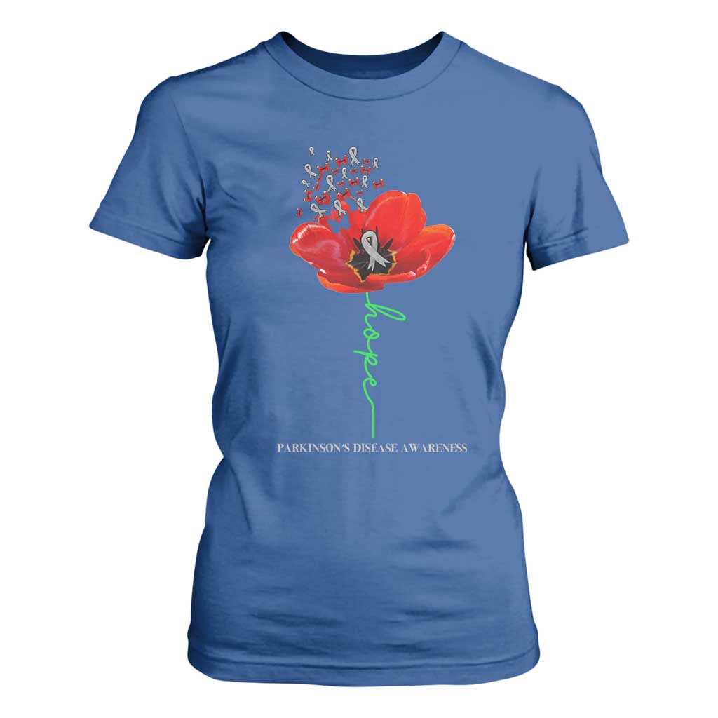 Parkinson's Support T Shirt For Women Faith Hope Tulips Parkinsons Warrior