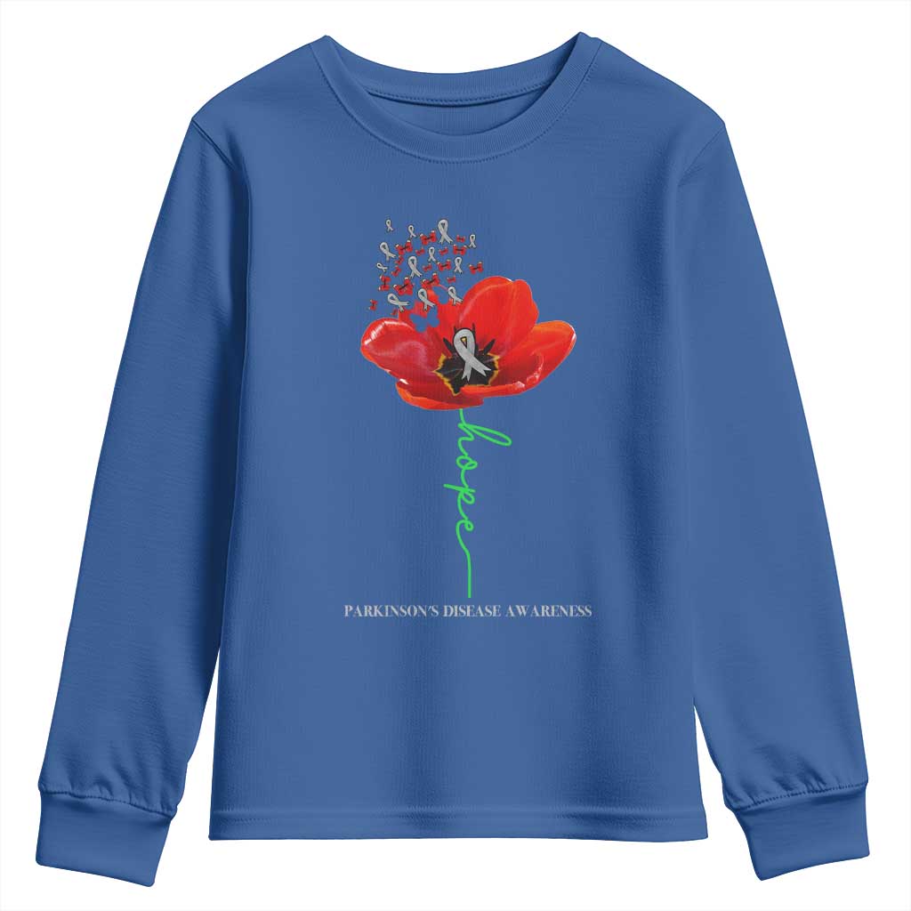 Parkinson's Support Youth Sweatshirt Faith Hope Tulips Parkinsons Warrior
