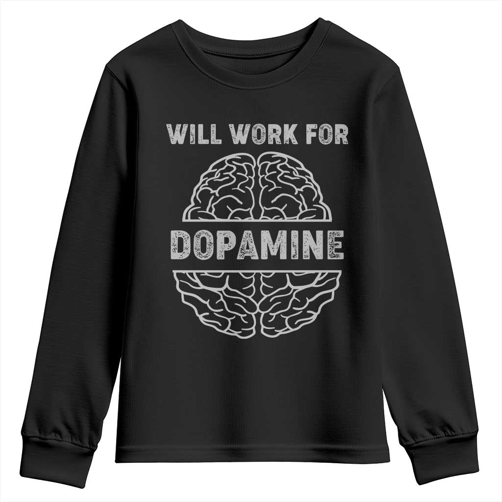 Parkinson's Support Youth Sweatshirt Work For Dopamine Parkinsons Warrior