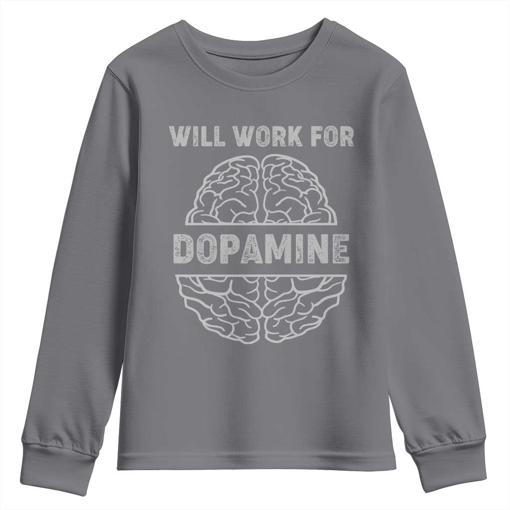 Parkinson's Support Youth Sweatshirt Work For Dopamine Parkinsons Warrior