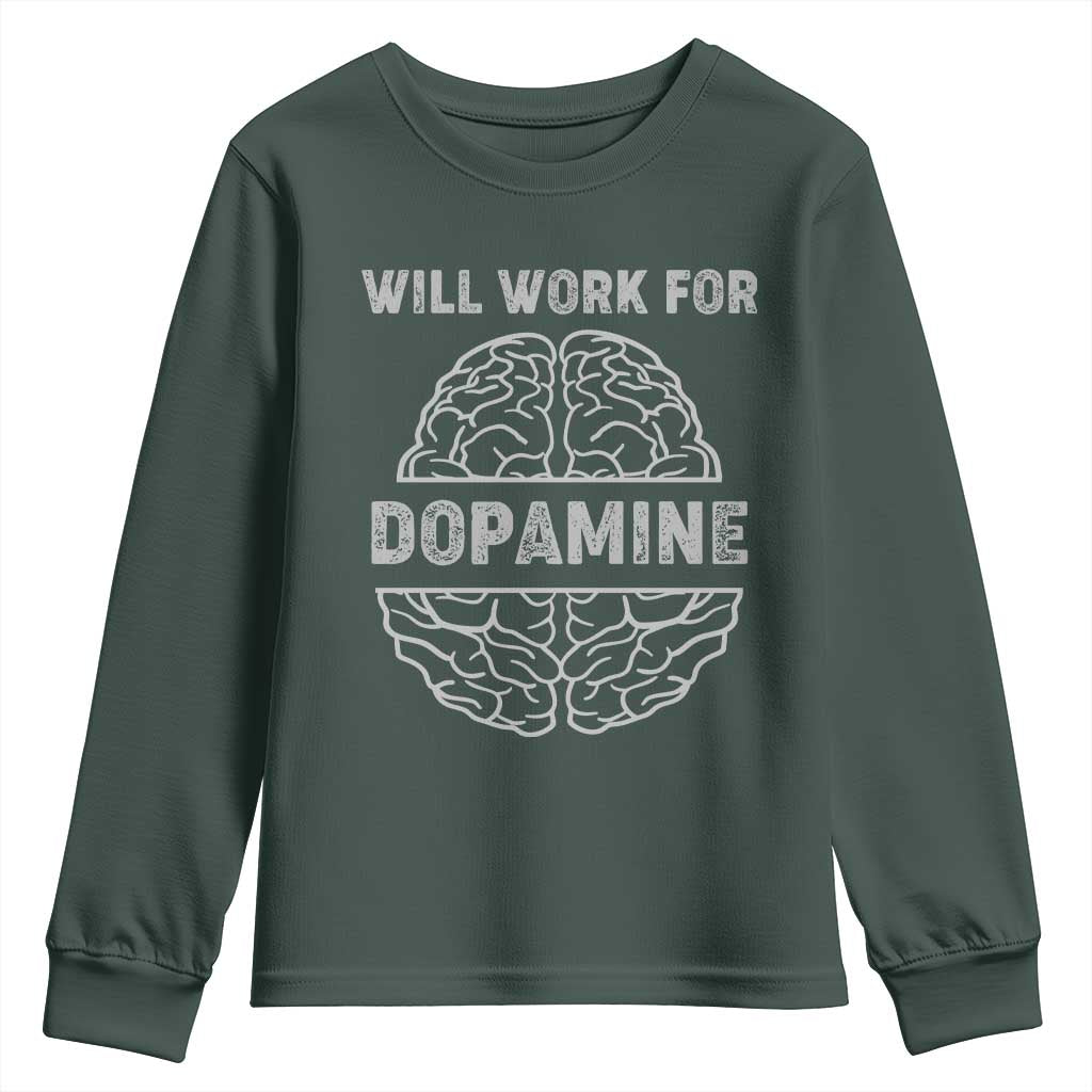 Parkinson's Support Youth Sweatshirt Work For Dopamine Parkinsons Warrior