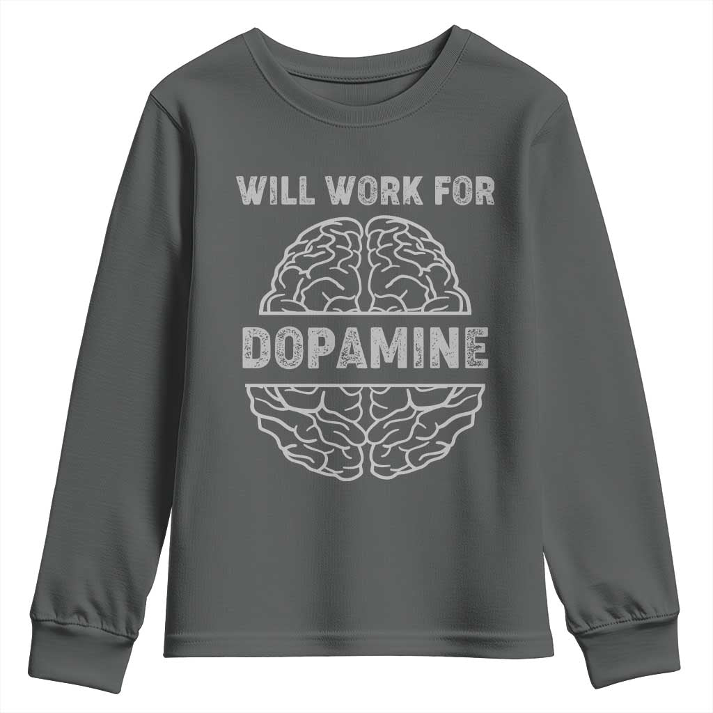 Parkinson's Support Youth Sweatshirt Work For Dopamine Parkinsons Warrior