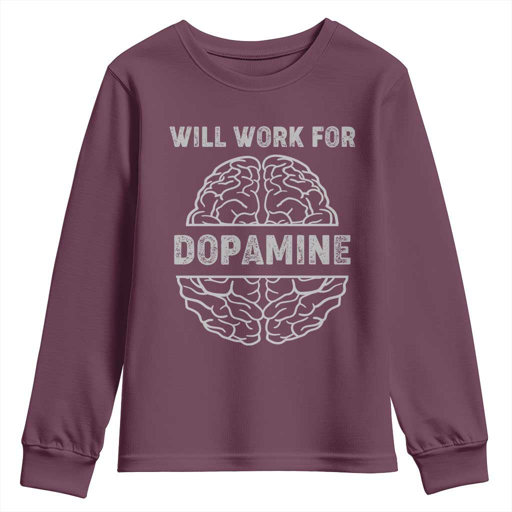 Parkinson's Support Youth Sweatshirt Work For Dopamine Parkinsons Warrior