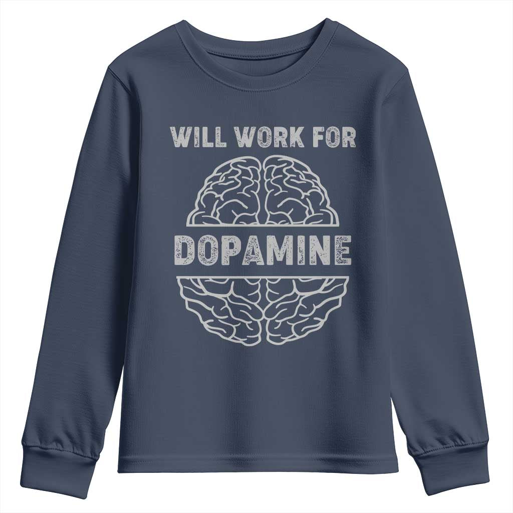 Parkinson's Support Youth Sweatshirt Work For Dopamine Parkinsons Warrior