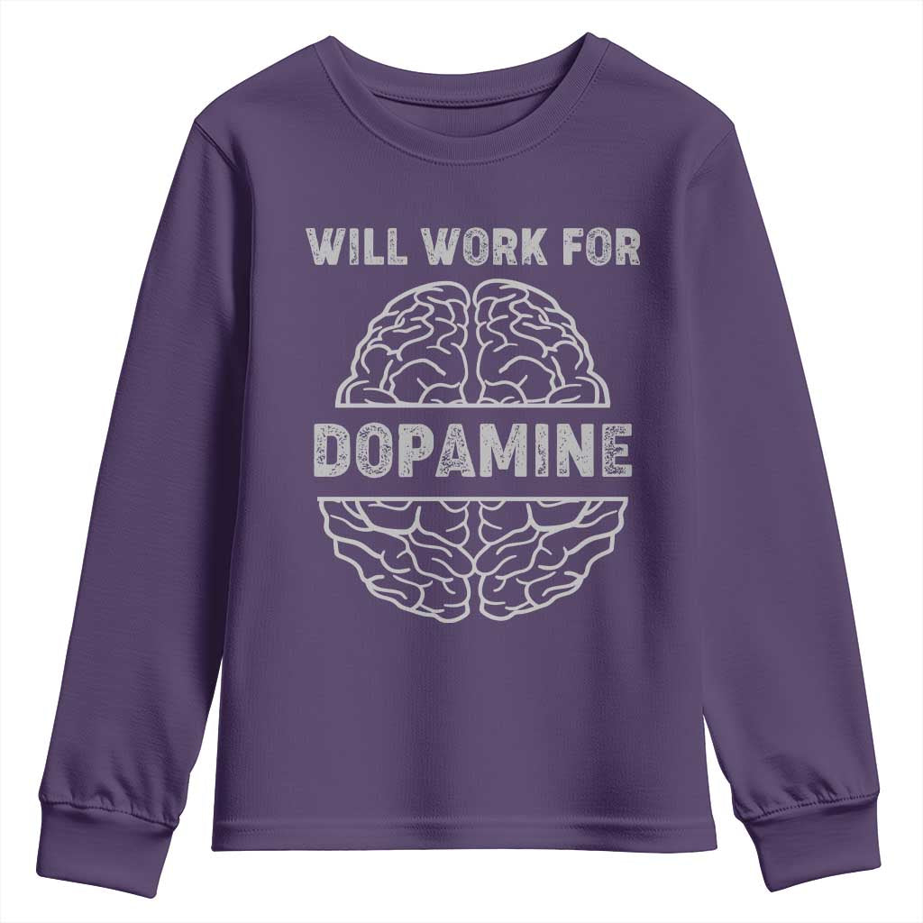 Parkinson's Support Youth Sweatshirt Work For Dopamine Parkinsons Warrior