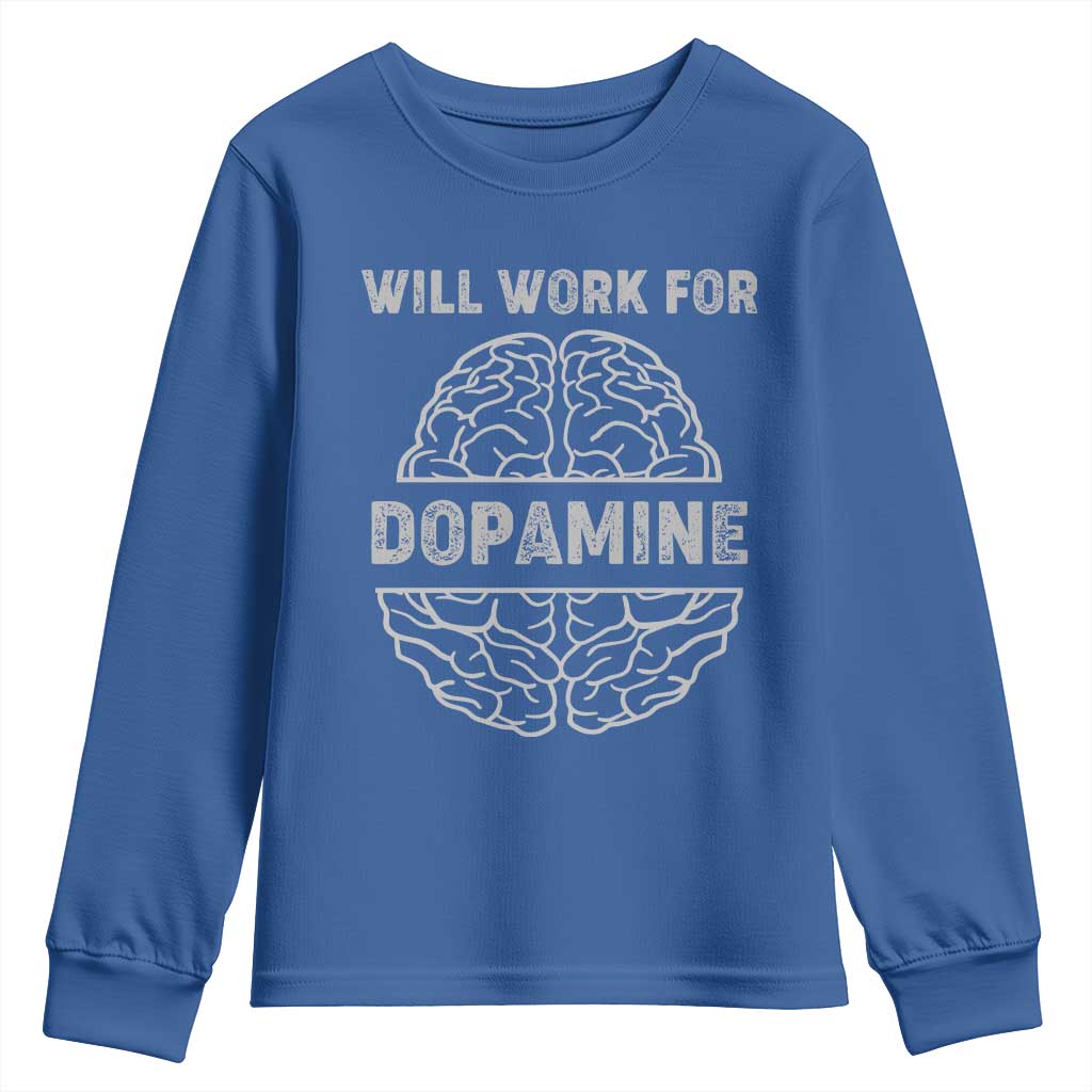 Parkinson's Support Youth Sweatshirt Work For Dopamine Parkinsons Warrior