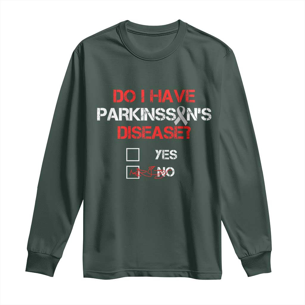 Parkinson's Support Long Sleeve Shirt Yes No Warrior Survivor
