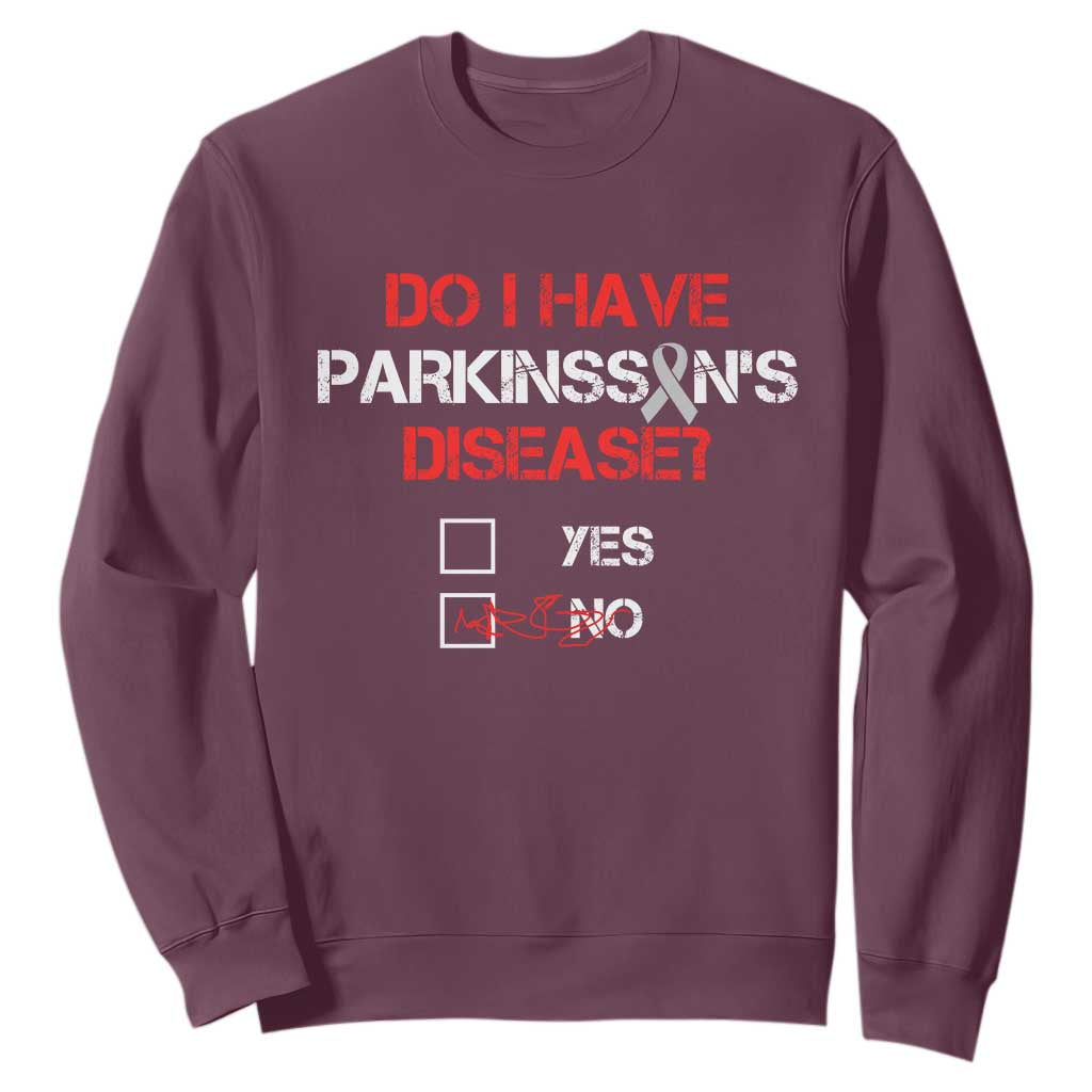 Parkinson's Support Sweatshirt Yes No Warrior Survivor