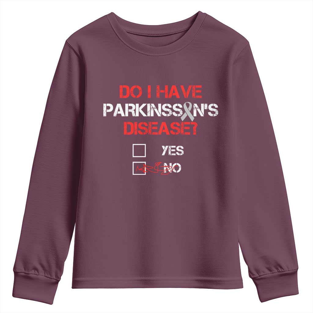 Parkinson's Support Youth Sweatshirt Yes No Warrior Survivor