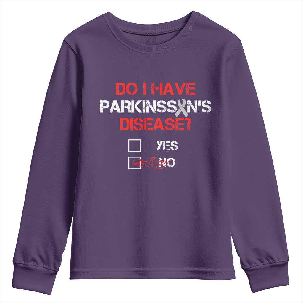 Parkinson's Support Youth Sweatshirt Yes No Warrior Survivor