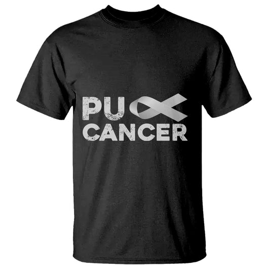 Parkinson's Support T Shirt Puck Farkinsons Parkinson's Silver Gray Ribbon