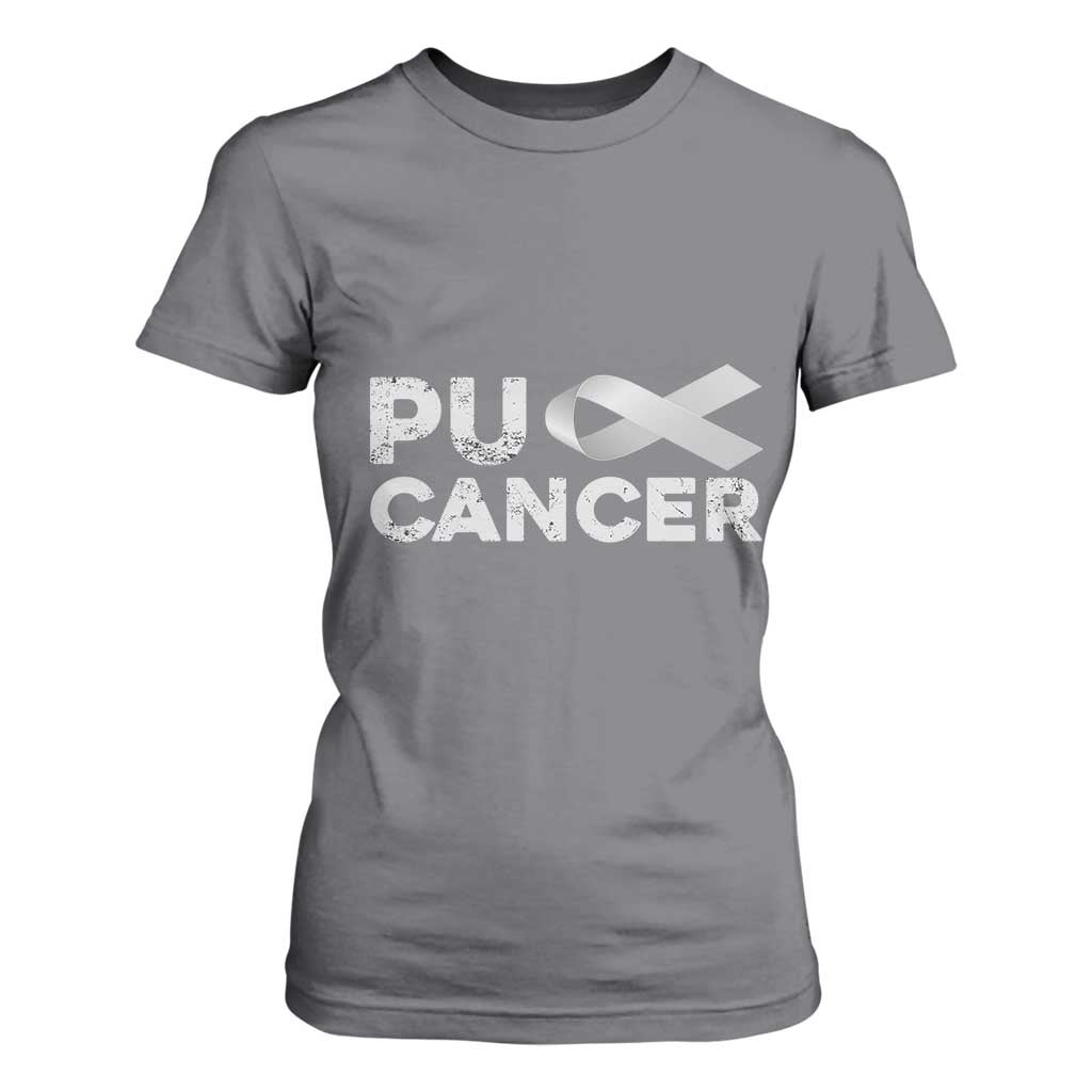 Parkinson's Support T Shirt For Women Puck Farkinsons Parkinson's Silver Gray Ribbon