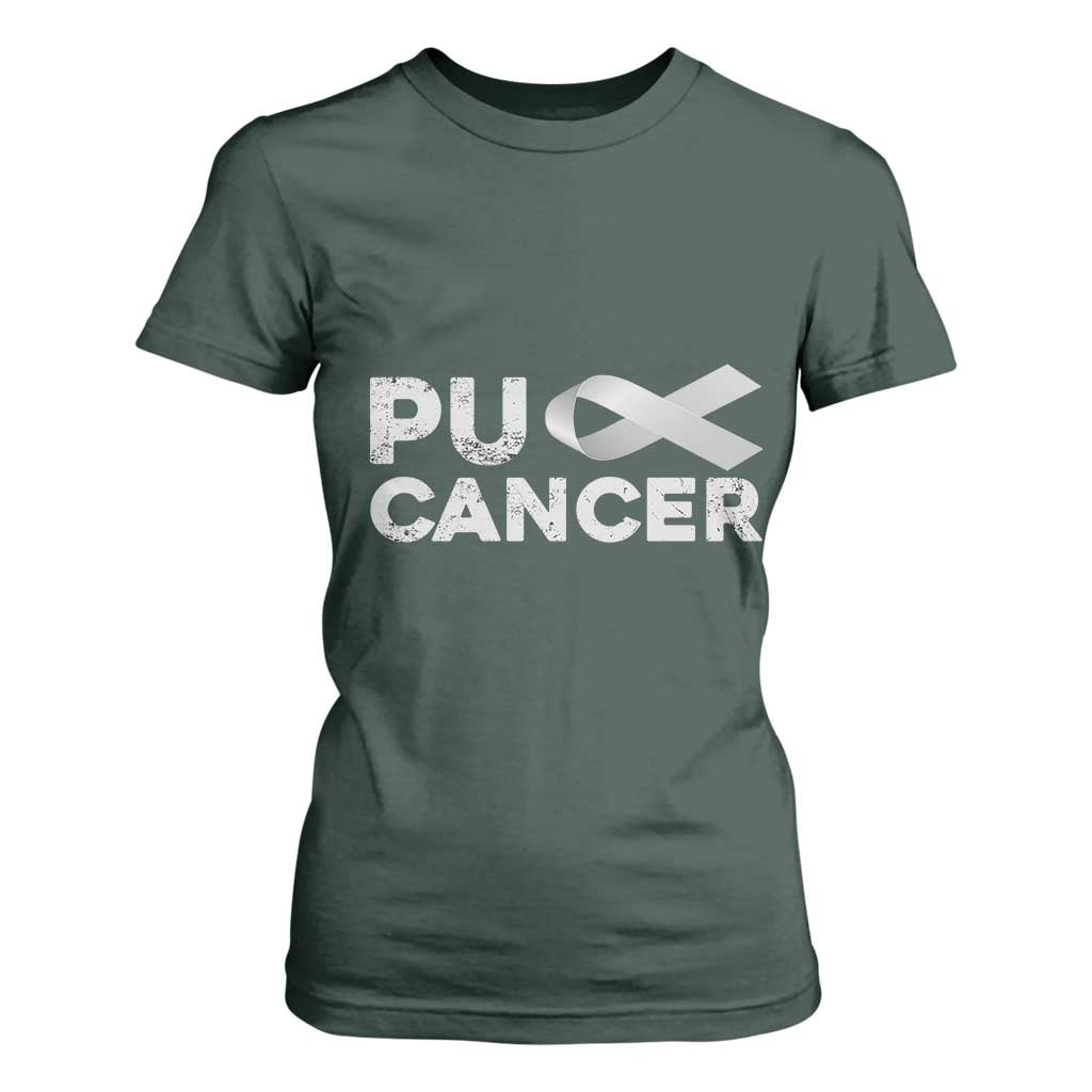 Parkinson's Support T Shirt For Women Puck Farkinsons Parkinson's Silver Gray Ribbon