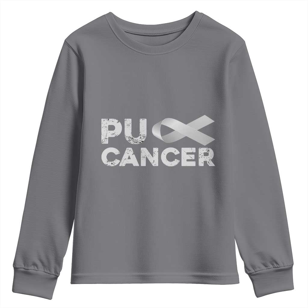 Parkinson's Support Youth Sweatshirt Puck Farkinsons Parkinson's Silver Gray Ribbon