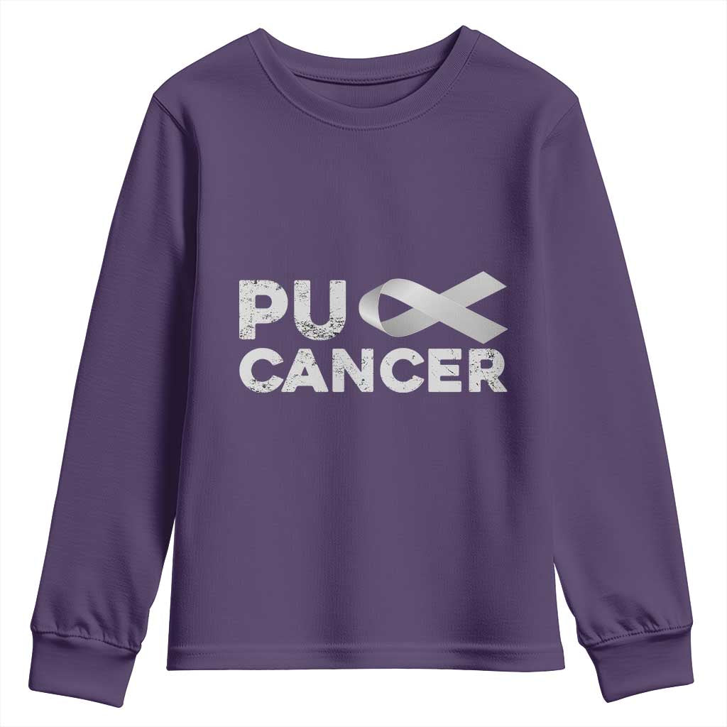 Parkinson's Support Youth Sweatshirt Puck Farkinsons Parkinson's Silver Gray Ribbon