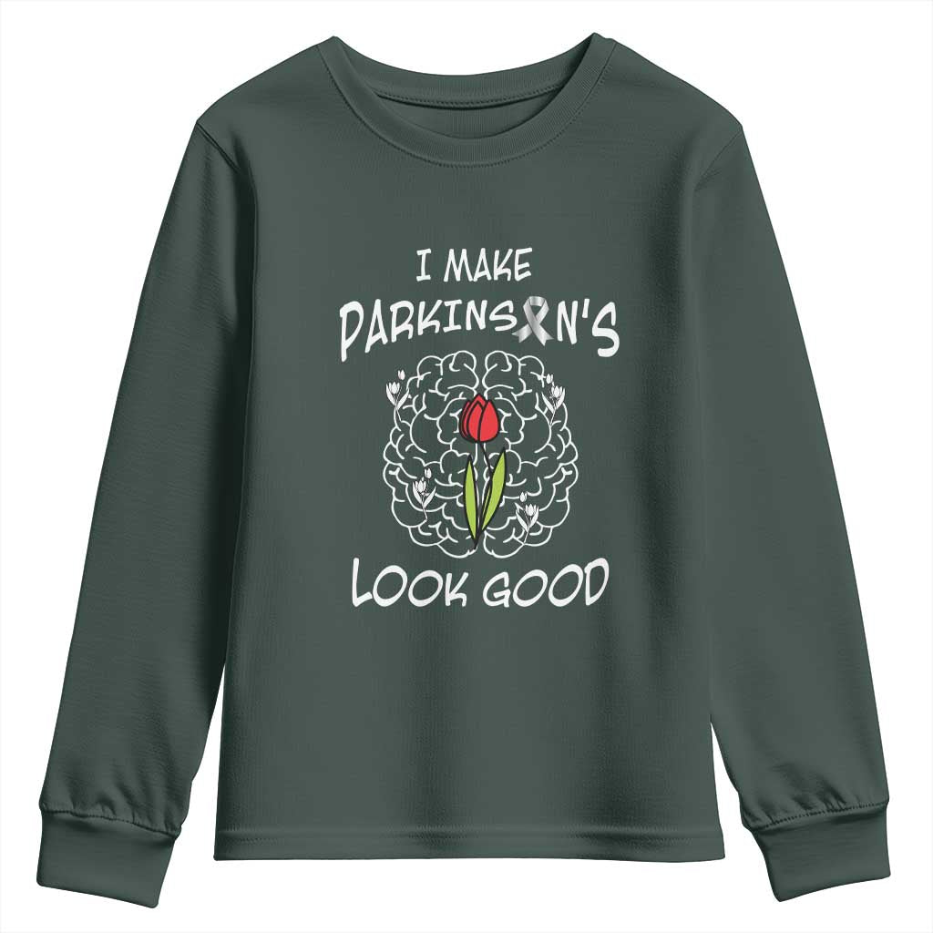 Parkinson's Warrior Youth Sweatshirt I Make Parkinsons Look Good Tulip