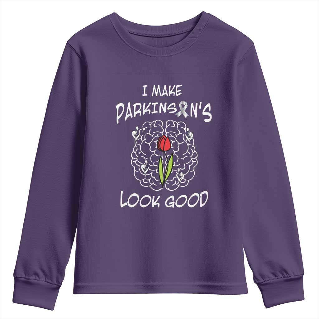 Parkinson's Warrior Youth Sweatshirt I Make Parkinsons Look Good Tulip