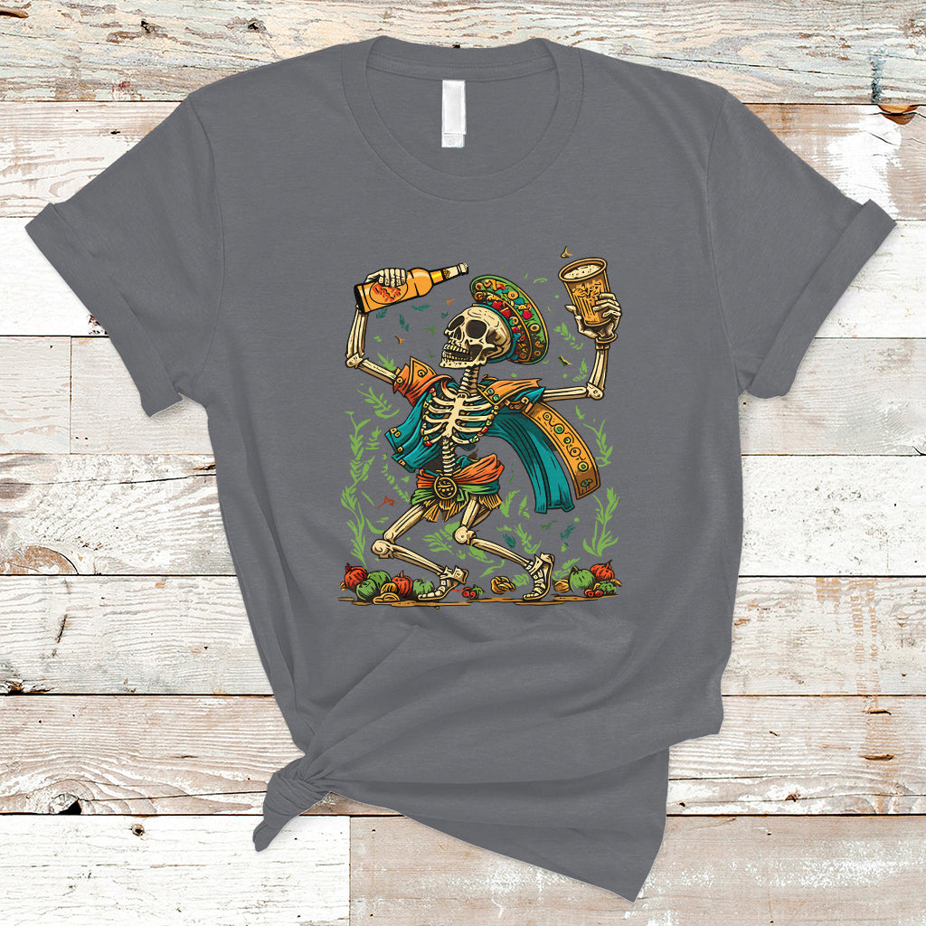 mexican-skull-t-shirt-mexican-skull-sugar-skull-drinking-lets-fiesta-women-men